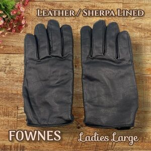 FOWNES Women's Leather Sherpa Lined Gloves Size Large